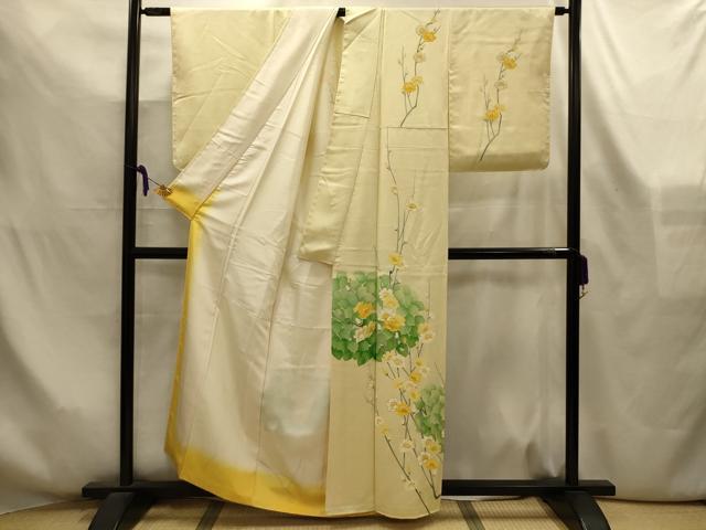 平和屋着物■訪問着　枝花文　金銀彩　正絹　逸品　AABL4276sx