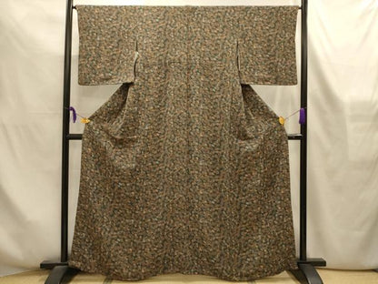 平和屋着物■上質な小紋　冊子文　鬼しぼ縮緬　正絹　逸品　AABL4278sx