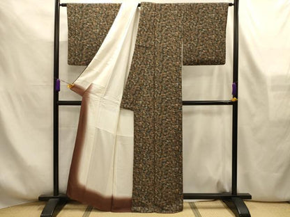 平和屋着物■上質な小紋　冊子文　鬼しぼ縮緬　正絹　逸品　AABL4278sx
