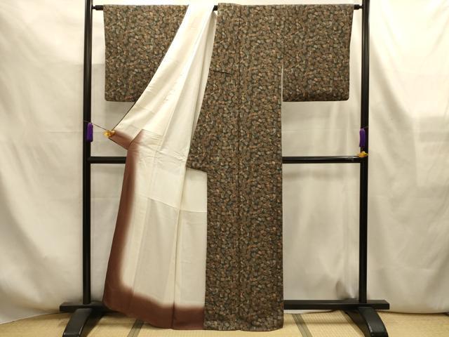 平和屋着物■上質な小紋　冊子文　鬼しぼ縮緬　正絹　逸品　AABL4278sx