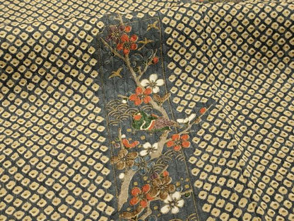 平和屋着物■上質な小紋　花鳥短冊文　金彩　正絹　逸品　AABL4280sx