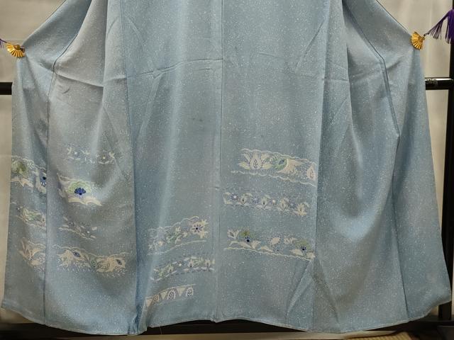 平和屋着物■訪問着　刺繍　横段更紗花文　正絹　逸品　AABL4285sx
