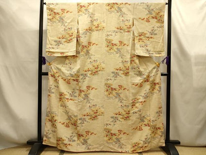 平和屋着物■上質な小紋　立波花文　正絹　逸品　AABL4288sx