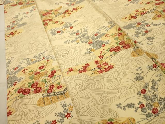 平和屋着物■上質な小紋　立波花文　正絹　逸品　AABL4288sx
