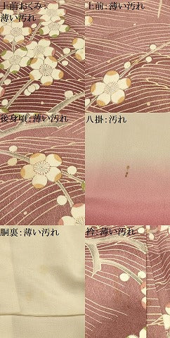 平和屋着物■上質な小紋　流水枝梅文　暈し染め　正絹　逸品　AABL4289sx