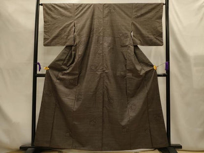 平和屋着物■本場大島紬　9マルキ　光琳菊　正絹　逸品　AABL4292sx