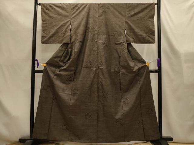 平和屋着物■本場大島紬　9マルキ　光琳菊　正絹　逸品　AABL4292sx