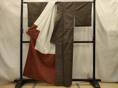 平和屋着物■本場大島紬　9マルキ　光琳菊　正絹　逸品　AABL4292sx