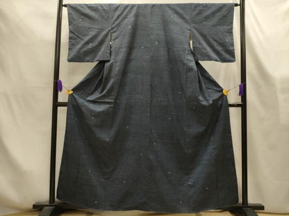 平和屋着物■上質な紬　十字　正絹　逸品　AABL4294sx
