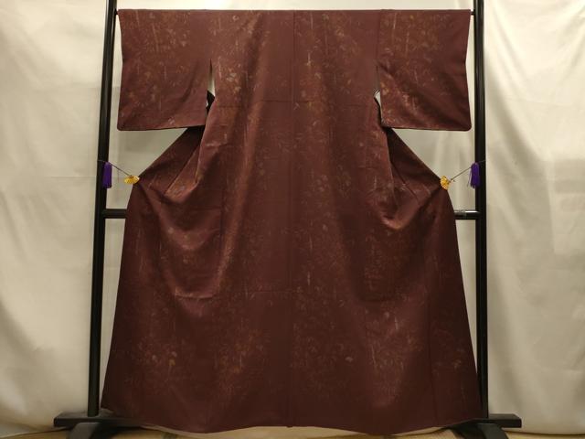 平和屋着物■上質な小紋　手描き　笹竹文　正絹　逸品　AABL4296sx
