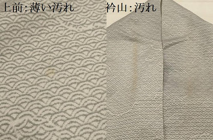 平和屋着物■上質な小紋　雲取り青海波　暈し染め　正絹　逸品　AABL4297sx