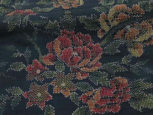 平和屋着物■上質な紬　草花文　正絹　逸品　AABL4301sx