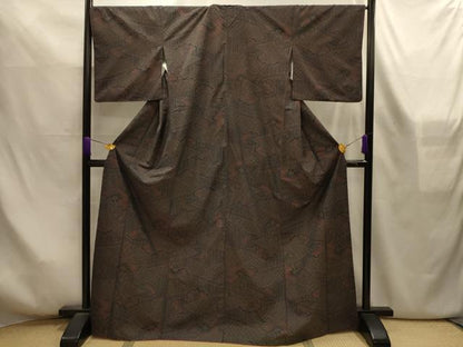平和屋着物■上質な紬　吉祥籬雲文　正絹　逸品　AABL4302sx