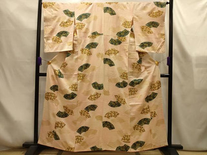 平和屋着物■上質な小紋　地紙花文　金彩　正絹　逸品　AABL4303sx