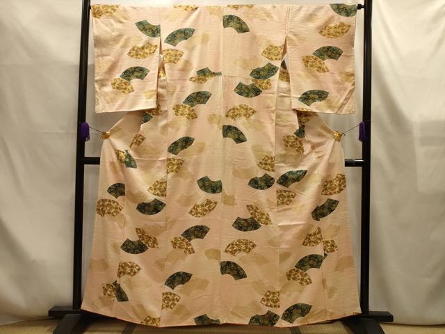 平和屋着物■上質な小紋　地紙花文　金彩　正絹　逸品　AABL4303sx