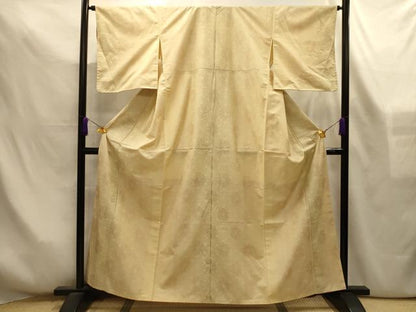 平和屋着物■上質な紬　麻の葉文様　正絹　逸品　AABL4308sx