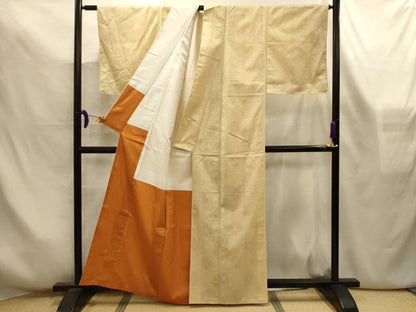 平和屋着物■上質な紬　麻の葉文様　正絹　逸品　AABL4308sx