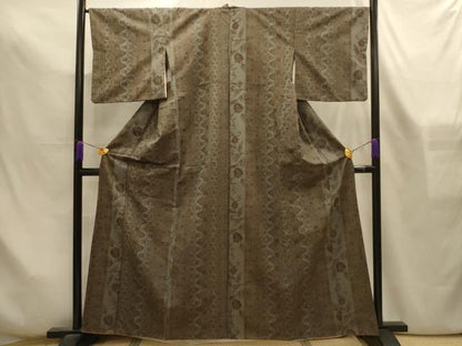 平和屋着物■上質な紬　更紗花間道　正絹　逸品　AABL4310sx