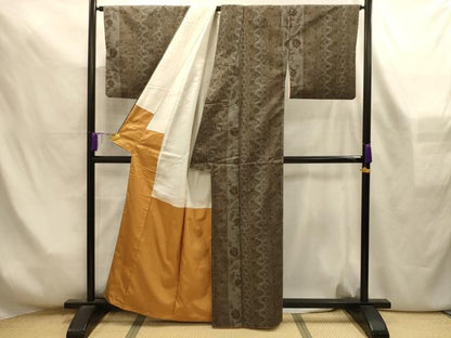 平和屋着物■上質な紬　更紗花間道　正絹　逸品　AABL4310sx