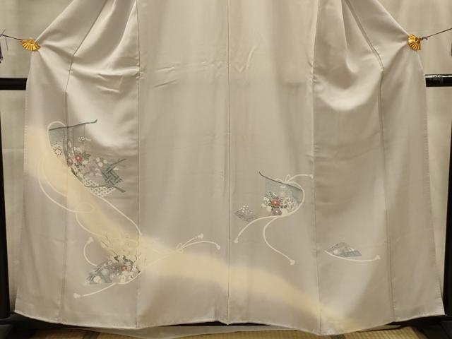 平和屋着物■訪問着　几帳花文　暈し染め　正絹　逸品　AABL4313sx