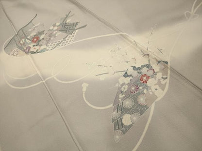 平和屋着物■訪問着　几帳花文　暈し染め　正絹　逸品　AABL4313sx
