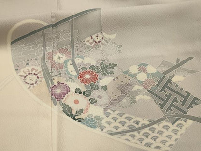 平和屋着物■訪問着　几帳花文　暈し染め　正絹　逸品　AABL4313sx