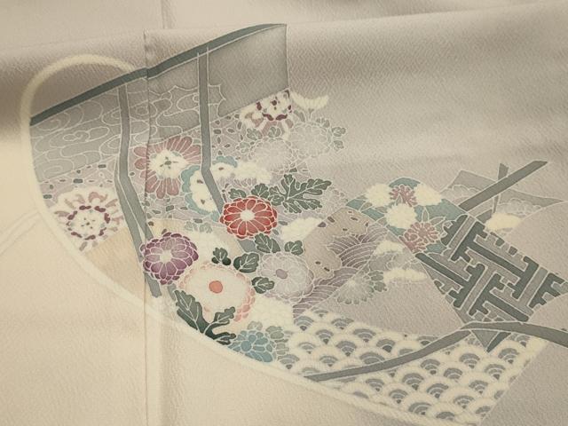 平和屋着物■訪問着　几帳花文　暈し染め　正絹　逸品　AABL4313sx