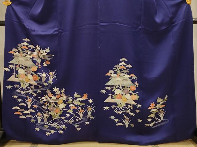 平和屋着物■訪問着　刺繍　風景文　金糸　丹後ちりめん　反端付き　正絹　逸品　AABL4315sx