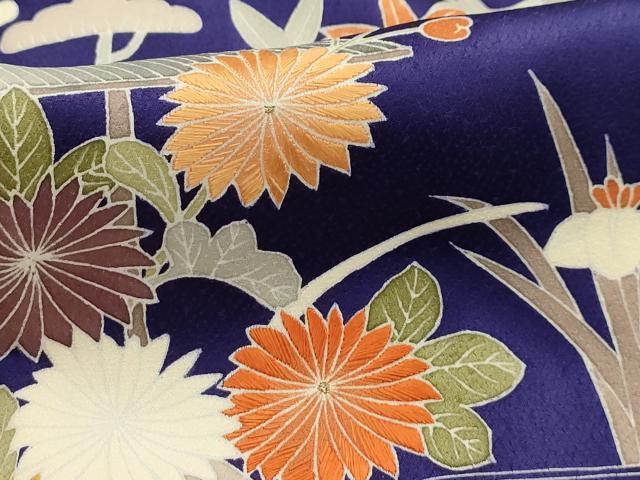 平和屋着物■訪問着　刺繍　風景文　金糸　丹後ちりめん　反端付き　正絹　逸品　AABL4315sx
