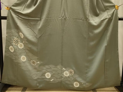 平和屋着物■訪問着　立波源氏車文　金銀彩　正絹　逸品　AABL4317sx