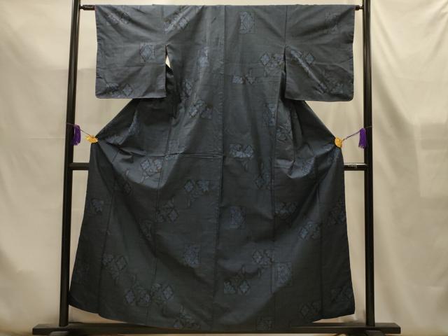 平和屋着物■本場大島紬　9マルキ　色紙花文　正絹　逸品　AABL4319sx