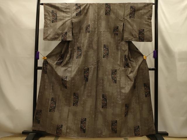 平和屋着物■本場大島紬　9マルキ　花短冊文　正絹　逸品　AABL4320sx