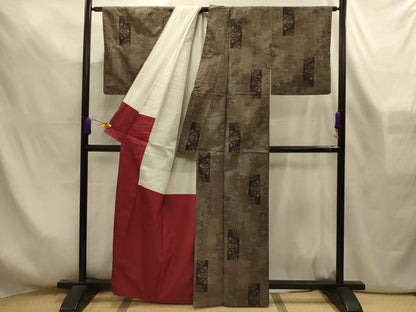 平和屋着物■本場大島紬　9マルキ　花短冊文　正絹　逸品　AABL4320sx