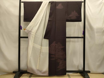 平和屋着物■訪問着　刺繍　風景文　正絹　逸品　AABL4323sx