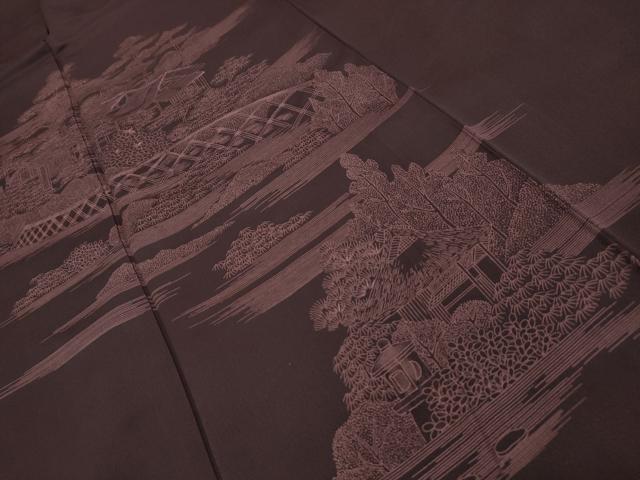 平和屋着物■訪問着　刺繍　風景文　正絹　逸品　AABL4323sx