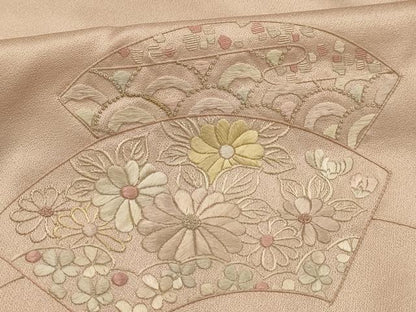平和屋着物■中国三大刺繍　相良刺繍　訪問着　地紙重ね吉祥花文　正絹　逸品　AABL4327sx
