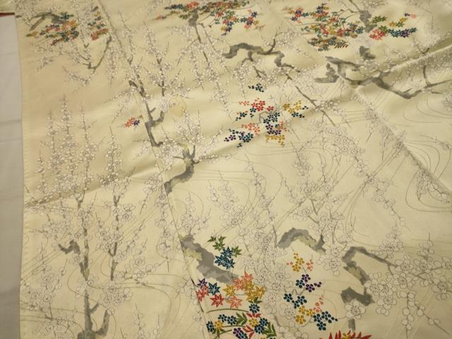 平和屋着物■上質な小紋　枝花文　正絹　逸品　AABL4333sx