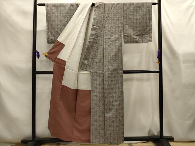 平和屋着物■小紋　花唐草文　洗える着物　AABL4341sx