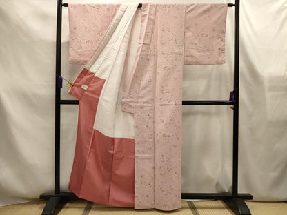 平和屋着物■小紋　草花文　洗える着物　AABL4342sx