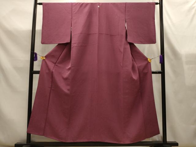 平和屋着物■上質な色無地　草花地紋　浅蘇芳色　正絹　逸品　AABL4353sx