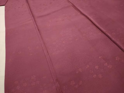 平和屋着物■上質な色無地　草花地紋　浅蘇芳色　正絹　逸品　AABL4353sx