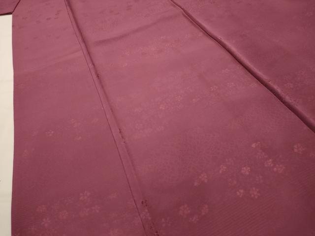 平和屋着物■上質な色無地　草花地紋　浅蘇芳色　正絹　逸品　AABL4353sx