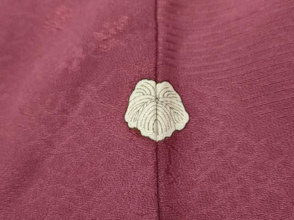 平和屋着物■上質な色無地　草花地紋　浅蘇芳色　正絹　逸品　AABL4353sx