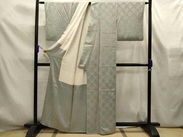 平和屋着物■上質な小紋　菊青海波　正絹　逸品　AABL4356sx