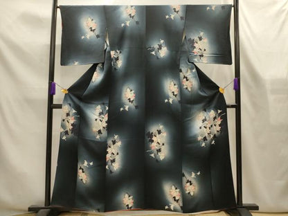 平和屋着物■上質な小紋　草花文　暈し染め　正絹　逸品　AABL4357sx