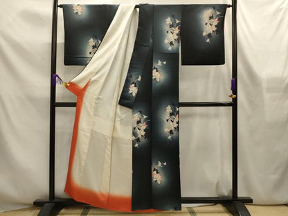 平和屋着物■上質な小紋　草花文　暈し染め　正絹　逸品　AABL4357sx