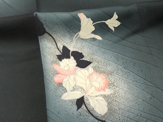 平和屋着物■上質な小紋　草花文　暈し染め　正絹　逸品　AABL4357sx