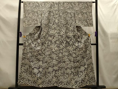 平和屋着物■江戸小紋　松竹梅風景文　正絹　逸品　AABL4358sx