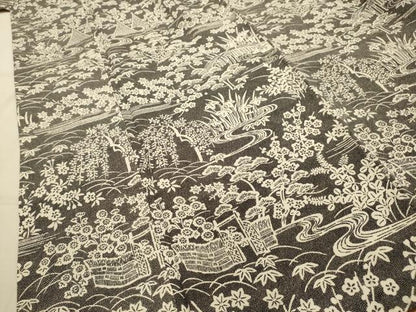平和屋着物■江戸小紋　松竹梅風景文　正絹　逸品　AABL4358sx