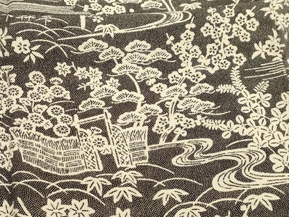 平和屋着物■江戸小紋　松竹梅風景文　正絹　逸品　AABL4358sx